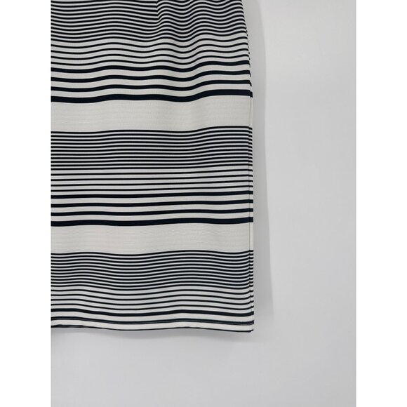 Chicos 1 Womens Black  ivory  Striped Pencil Skirt  Back Zipper Size medium - Picture 2 of 5